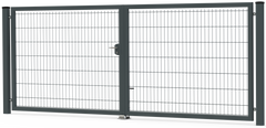 Ворота розпашні Заграда зі зварної 3Д сітки антрацит 7016